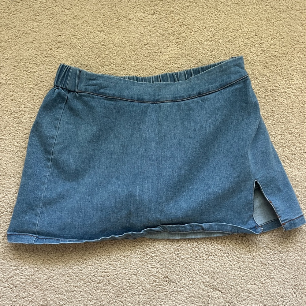 Blue Denim Mini Skirt